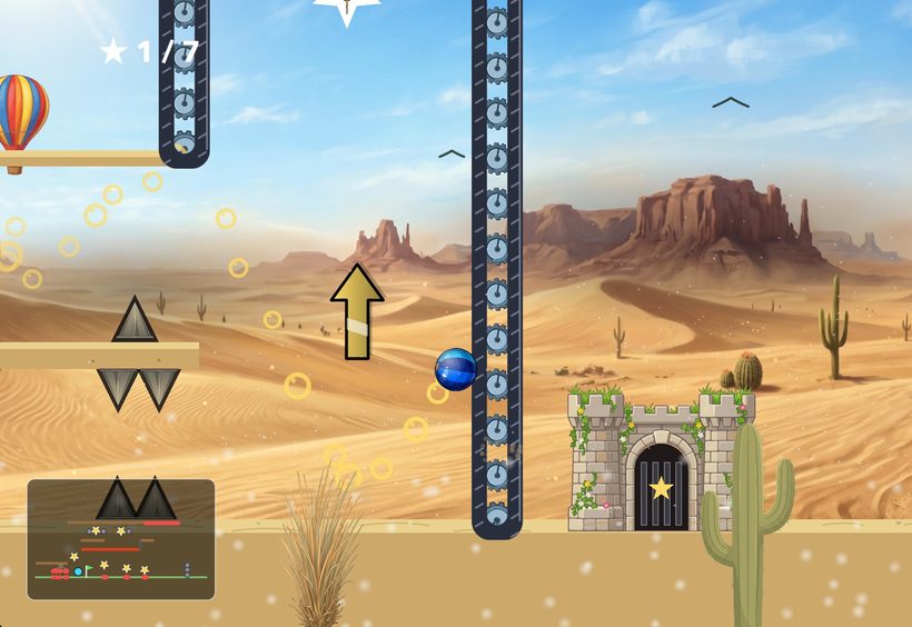 Blue Rebound on the closed iPhone Duo outer screen, a desert level