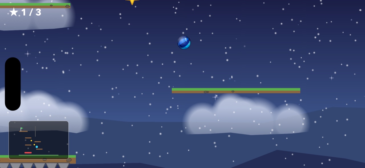 Starry-night level with floating platforms