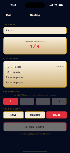 Public game lobby