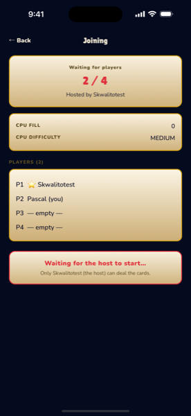 Multiplayer lobby