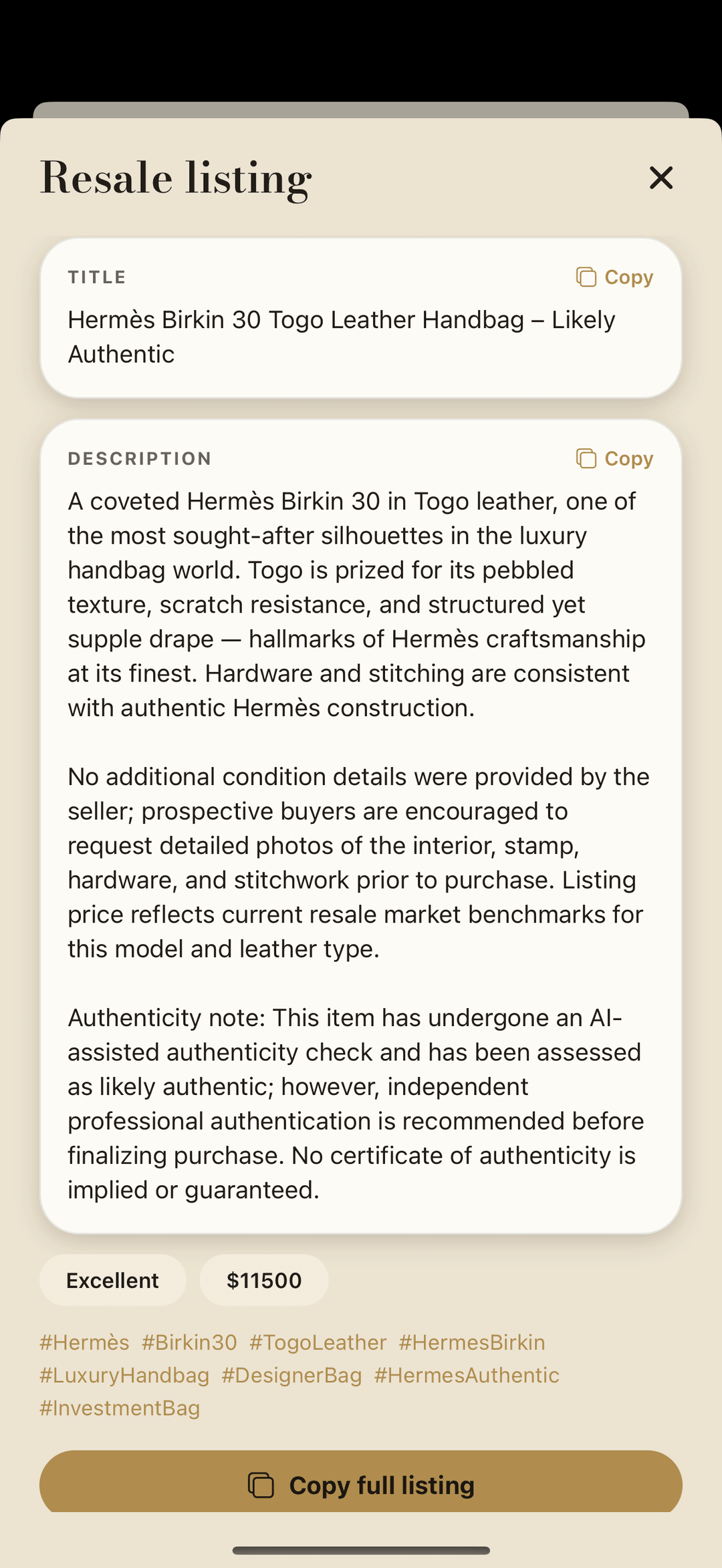 AI authentication on a Rolex