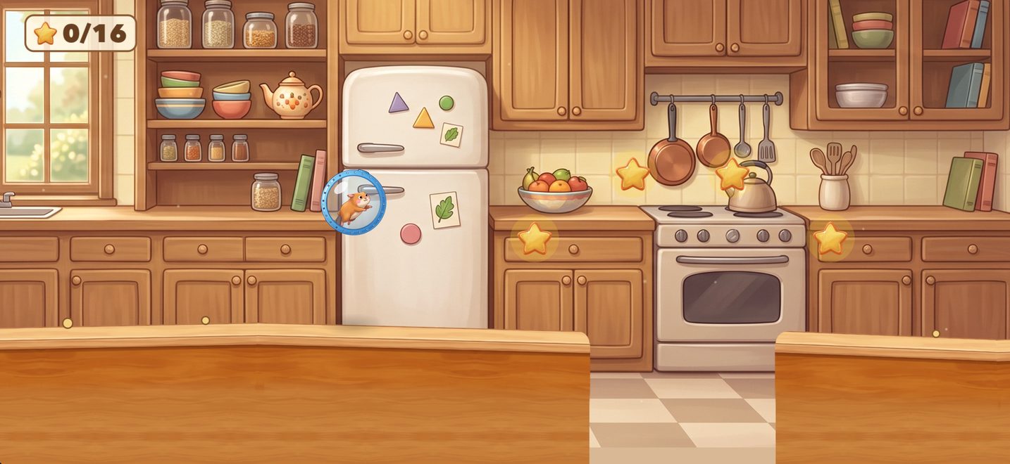 The house: one tap to jump, hold to fly