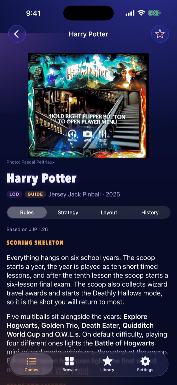 Harry Potter's rules, starting with its scoring skeleton.
