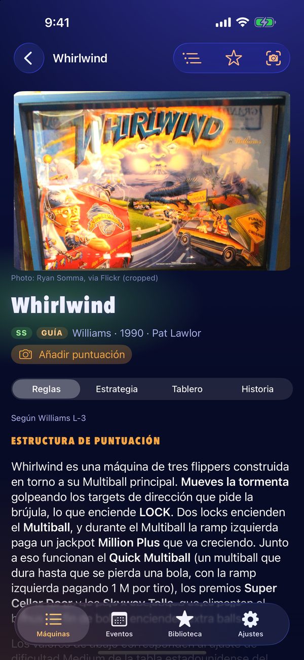 Las reglas de Whirlwind, empezando por su estructura de puntuación.